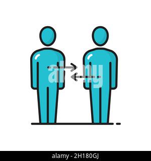 People talking exchanging information, color line icon. Vector business team, teamwork cooperation. Coworkers communicating, partnership, conversation Stock Vector