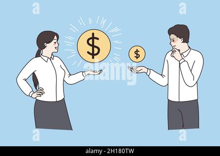 salary difference between manager and employee clipart