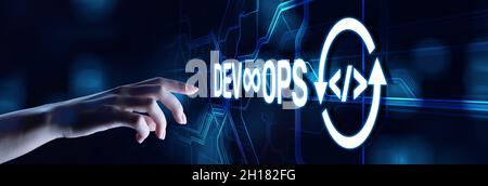 DevOps Methodology Development Operations agil programming technology concept. Stock Photo