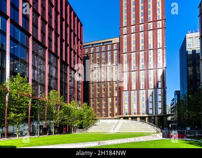 Blocks 4, 5 and 6 of the Circle Square development, from Symphony Park, Manchester, England, UK Stock Photo