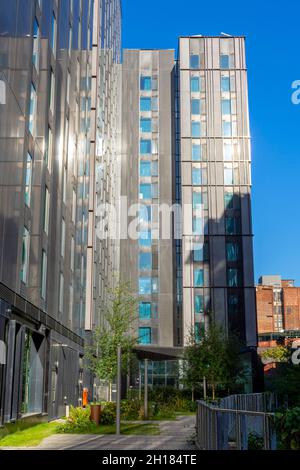 The Vita Student apartment blocks in the Circle Square development, Manchester, England, UK Stock Photo