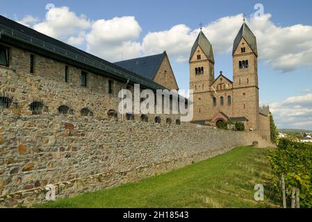 The monastery of St. Hildegard, Eibingen near Ruedesheim, founded by Hildegard von Bingen, Rheinland Pfalz, Germany, Europe Stock Photo