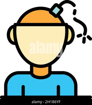 Bipolar psychology icon. Outline bipolar psychology vector icon color flat isolated Stock Vector