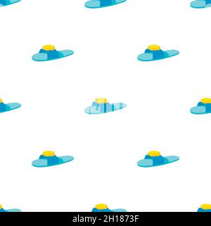 Blue slipper with yellow flower pattern seamless background texture repeat wallpaper geometric vector Stock Vector