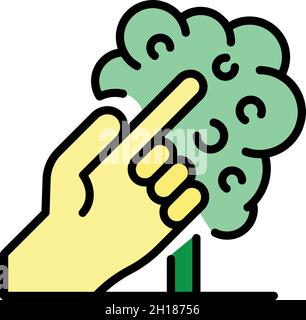 Smart control farming icon. Outline smart control farming vector icon color flat isolated Stock Vector