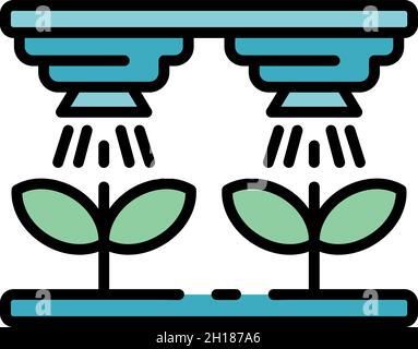 Smart farm irrigation icon. Outline smart farm irrigation vector icon color flat isolated Stock Vector