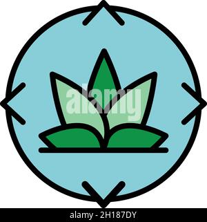 Eco plant target icon. Outline eco plant target vector icon color flat isolated Stock Vector