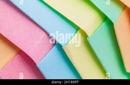 Colorful origami background, abstract parametric pattern made of paper sheets Stock Photo