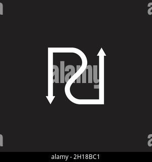 letter rd curve geometric arrow logo vector Stock Vector
