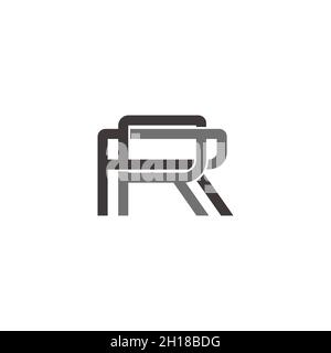 letter rr flat colorful overlapping simple geometric logo vector Stock Vector
