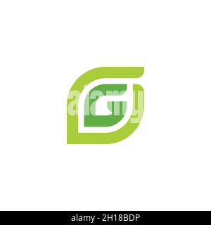 letter g geometric line leaf colorful logo vector Stock Vector