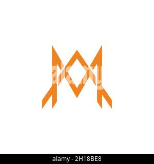 letter ma arrow up simple linked line logo vector Stock Vector