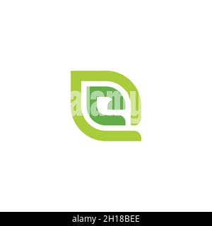 letter e geometric line leaf colorful logo vector Stock Vector