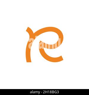 letter r simple curves line design logo vector Stock Vector
