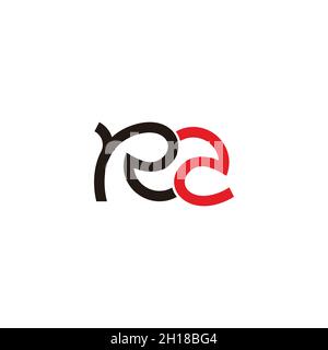 letter ra simple linked curves geometric line logo vector Stock Vector