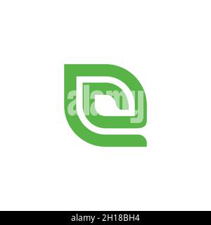 letter c e spiral leaf shape geometric line design logo vector Stock Vector