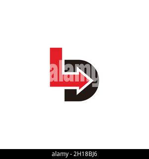letter ld enter arrow simple geometric colorful logo vector Stock Vector