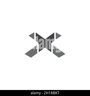 letter x 3d hole simple geometric shadow logo vector Stock Vector