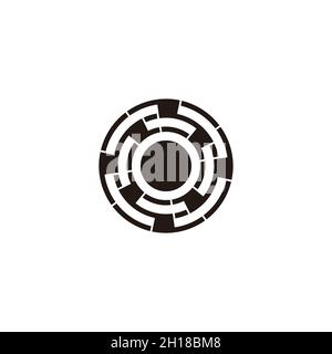 circle motion tunnel 3d flat geometric logo vector Stock Vector