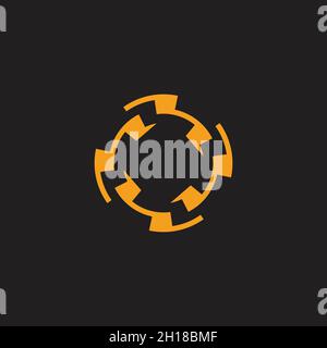 circle rotation thunder motion design geometric logo vector Stock Vector