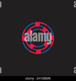 circle rotation abstract motion object colorful geometric logo Stock Vector