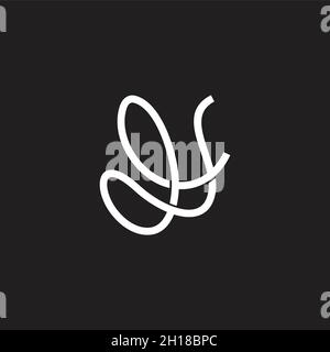 letter h linked overlapping thread design logo vector Stock Vector