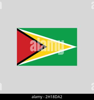 Flag of Guyana color line element. Vector element for web page, mobile app, promo. UI UX GUI design element. Stock Vector