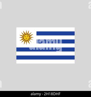 Flag of Uruguay color line element. Vector element for web page, mobile app, promo. UI UX GUI design element. Stock Vector
