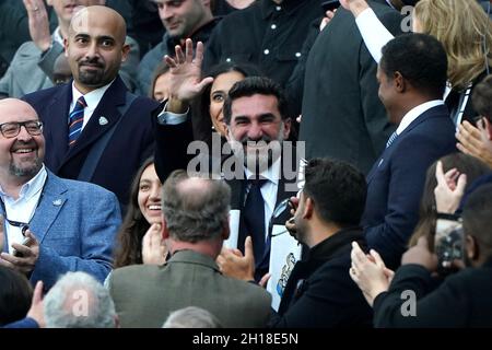 New Newcastle United chairman Yasir Al-Rumayyan waves the supports prior to kick-off in the Premier League match at St. James' Park, Newcastle. Picture date: Sunday October 17, 2021. Stock Photo