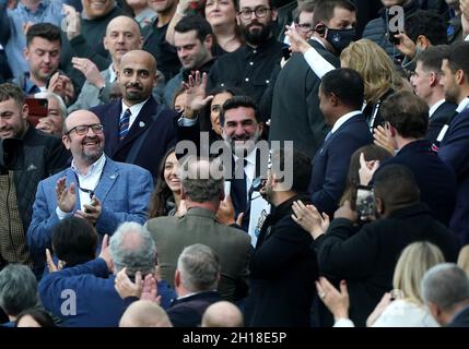 New Newcastle United chairman Yasir Al-Rumayyan waves the supports prior to kick-off in the Premier League match at St. James' Park, Newcastle. Picture date: Sunday October 17, 2021. Stock Photo