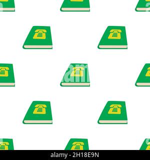 Green phone book pattern seamless background texture repeat wallpaper geometric vector Stock Vector