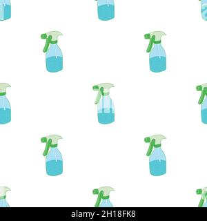 Sprayer bottle pattern seamless background texture repeat wallpaper geometric vector Stock Vector