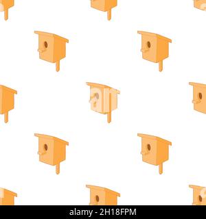 Birdhouse or nesting box pattern seamless background texture repeat wallpaper geometric vector Stock Vector