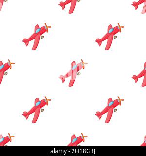Red aircraft pattern seamless background texture repeat wallpaper geometric vector Stock Vector