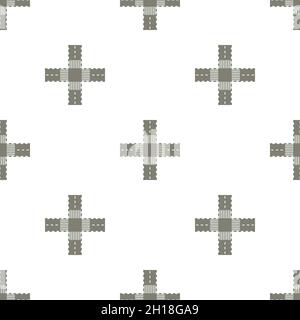 Empty road intersection pattern seamless background texture repeat wallpaper geometric vector Stock Vector