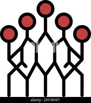 Cable layout icon. Outline cable layout vector icon color flat isolated Stock Vector