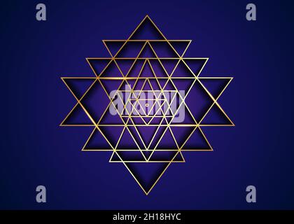 Sri Yantra, Gold Sacred geometry, symbol of Hindu tantra formed by nine  interlocking triangles that radiate out from the central point Alchemy  Mandala Stock Vector Image & Art - Alamy