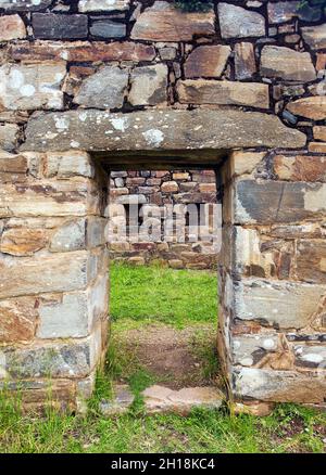 Choquequirao, one of the best Inca ruins in Peru. Choquequirao Inca trekking trail near Machu Picchu. Cuzco region in Peru Stock Photo