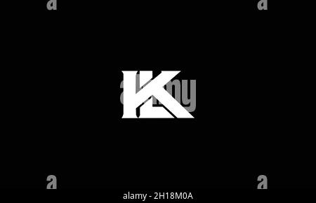 LETTERS LK LOGO DESIGN WITH NEGATIVE SPACE EFFECT FOR ILLUSTRATION USE Stock Vector