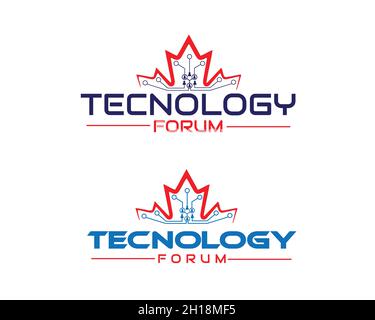 Technology Company Logo Concept Stock Vector