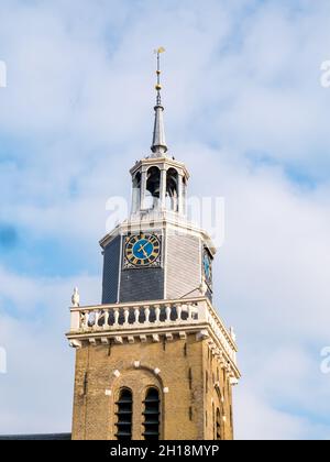 Church tower Jouster Toer of Hobbe van Baerdt Tsjerke church in city of Joure, Friesland, Netherlands Stock Photo