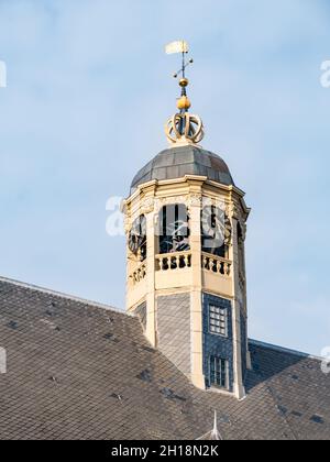 Bell tower of Great or Martini church in city of Sneek, Friesland, Netherlands Stock Photo