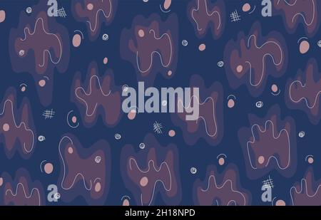 Abstract doodle hand drawing free style shape template. Overlapping with lines and circles shape background. Illustration vector Stock Vector