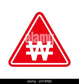 Won south korea icon, money krw finance cash income design, currency logo vector illustration . Stock Vector