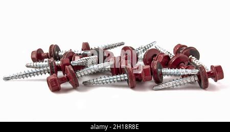 Screws for screwing metal products isolated on white background Stock Photo