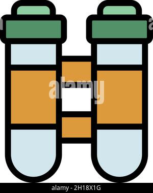 Plastic test tubes icon. Outline plastic test tubes vector icon color flat isolated Stock Vector
