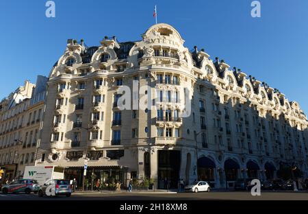 Paris, France-October 07, 2021 : The Hotel Lutetia, is one of the best-known hotels on the Left Bank in Paris, France.The Lutetia was built in 1910 in Stock Photo