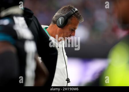 London, UK. 17th October 2021; Tottenham Hotspur stadium, London, England; NFL UK Series, Miami Dolphins versus Jacksonville Jaguars; Jacksonville Jaguars head coach Urban Meyer Credit: Action Plus Sports Images/Alamy Live News Stock Photo