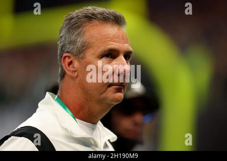 London, UK. 17th October 2021; Tottenham Hotspur stadium, London, England; NFL UK Series, Miami Dolphins versus Jacksonville Jaguars; Jacksonville Jaguars head coach Urban Meyer Credit: Action Plus Sports Images/Alamy Live News Stock Photo