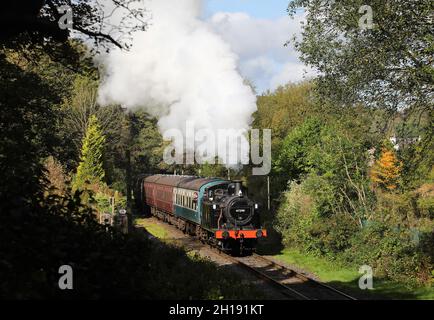 47298 departs from Summerseat during the East Lancs gala on 15.10.21. Stock Photo